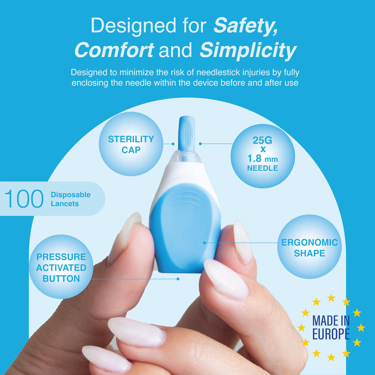 Diabetes Care Bundle: Safety Lancet 25G & Pen Needles 32G, 100ct Each D35097