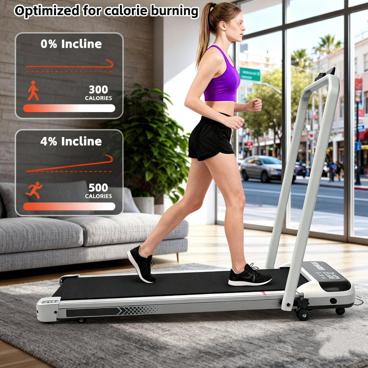 3 in 1 Compact Under Desk Treadmill with Handle Bar A994