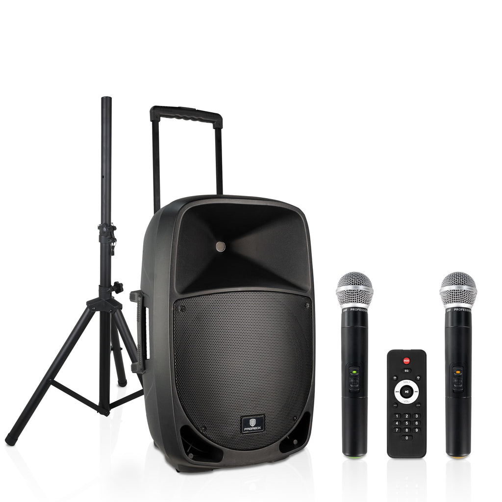 1600W 2-Way Rechargeable Powered PA Speaker System with Bluetooth C249365