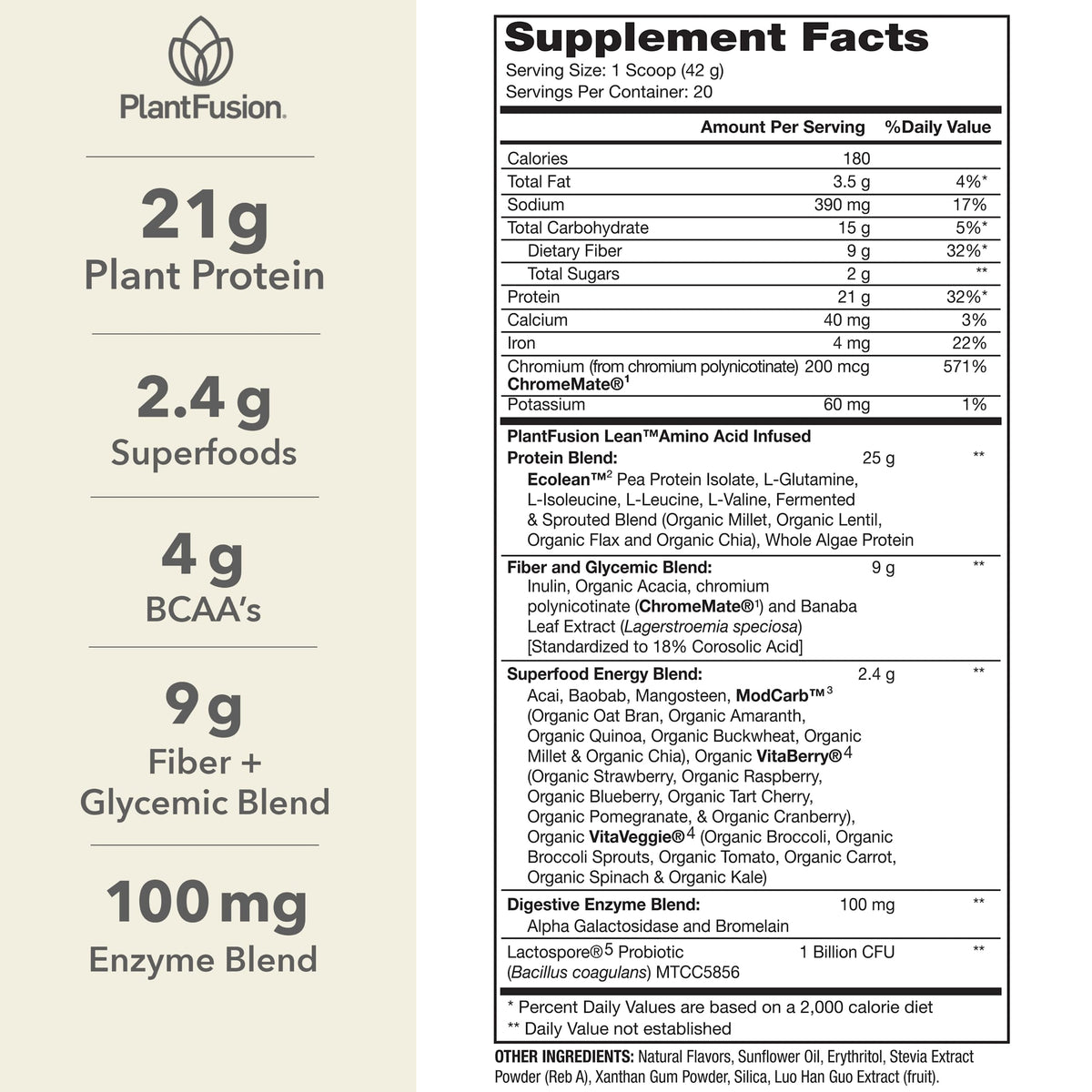 Plant Based Protein Powder Vanilla 1.85 lb Q801