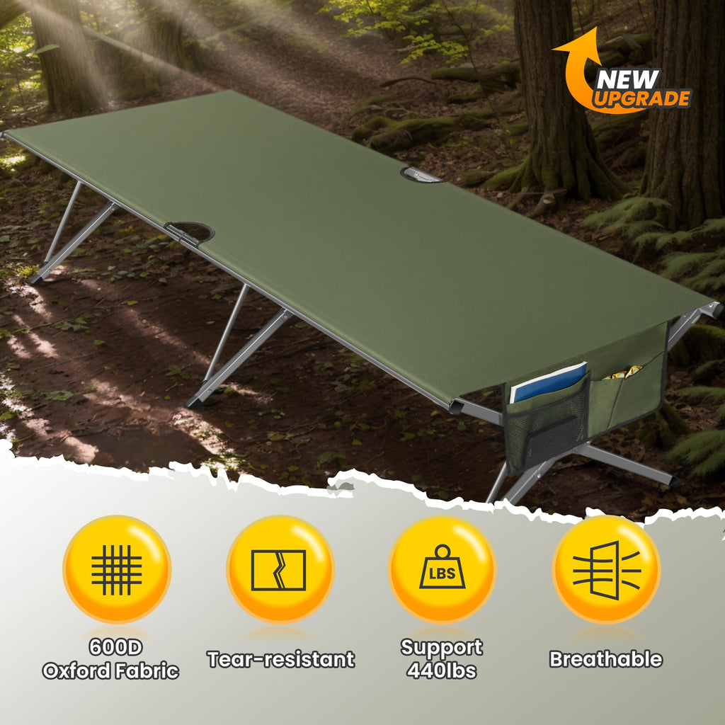 Oversized Folding Camping Cot with Storage Bag E287