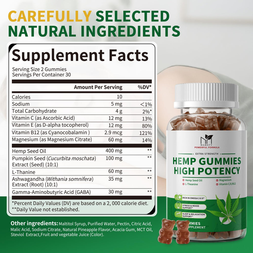 Hemp Gummies 60 Bears Pineapple Flavor A49286