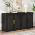 63" Black Wood Buffet Cabinet with Storage F345759