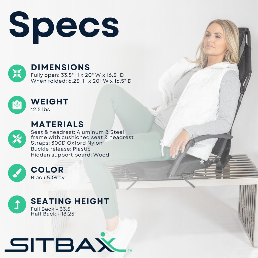 Padded Reclining Stadium Chair with Backpack Straps R595