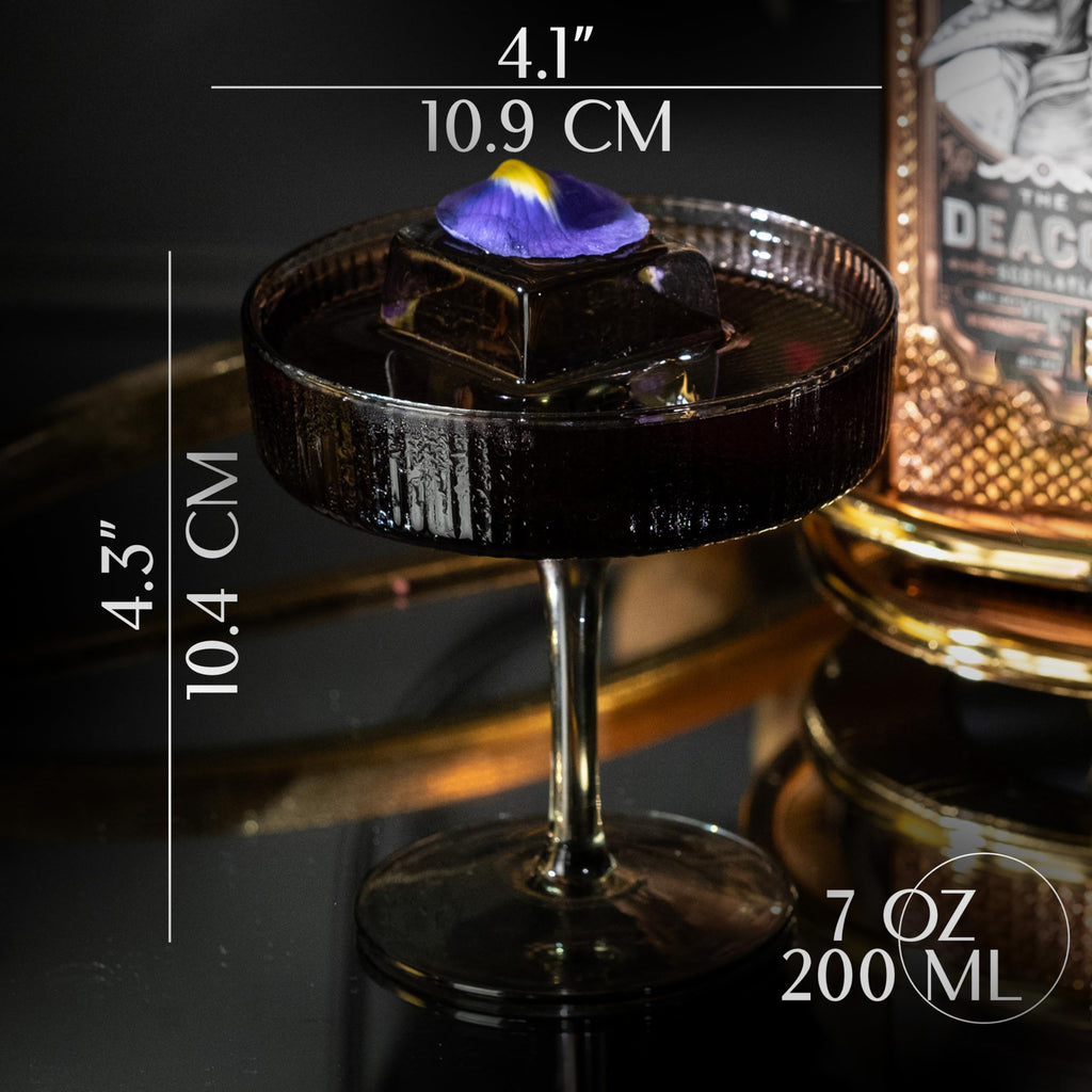 Smoke Black Coupe Glasses Set of 4 J809814
