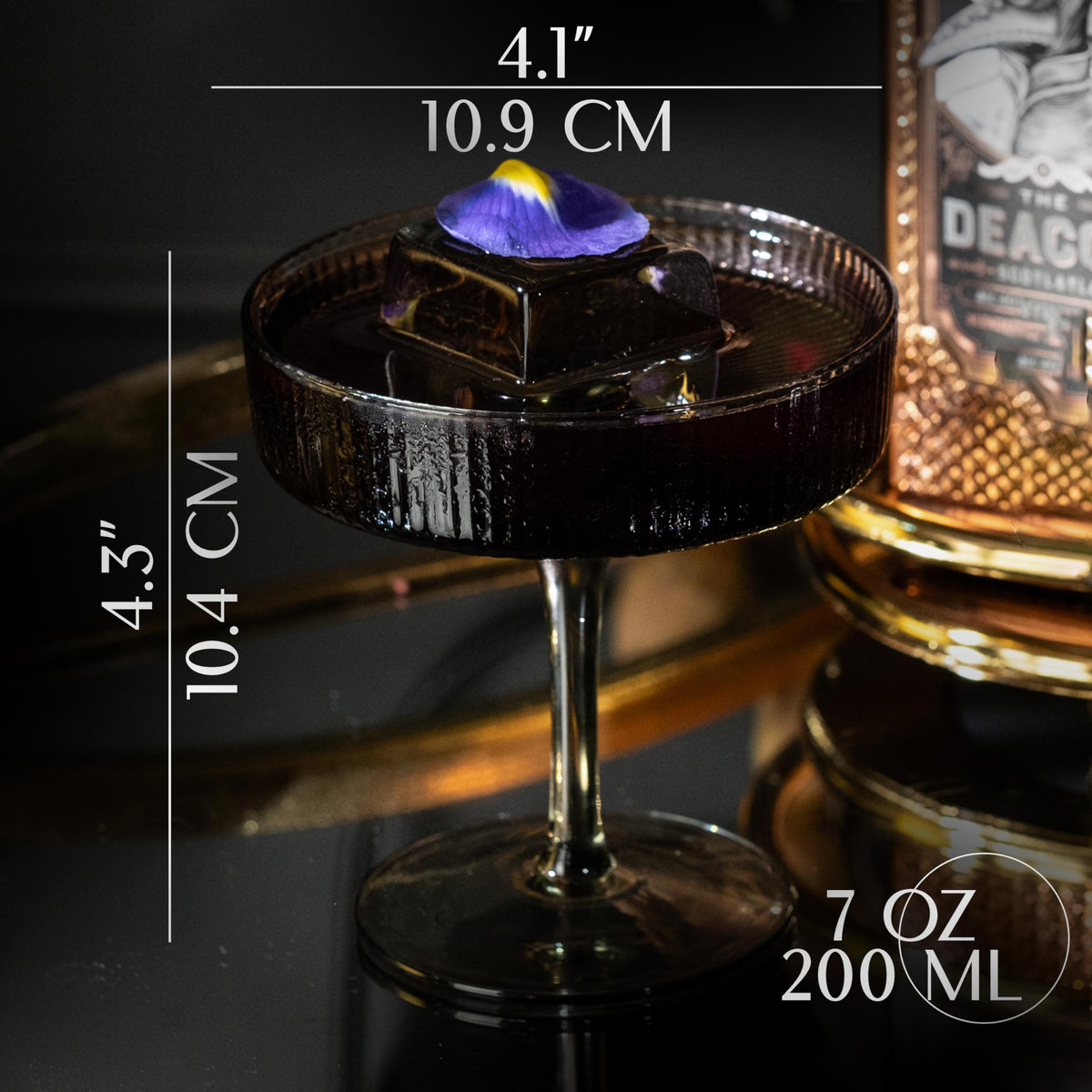 Smoke Black Coupe Glasses Set of 4 J809814