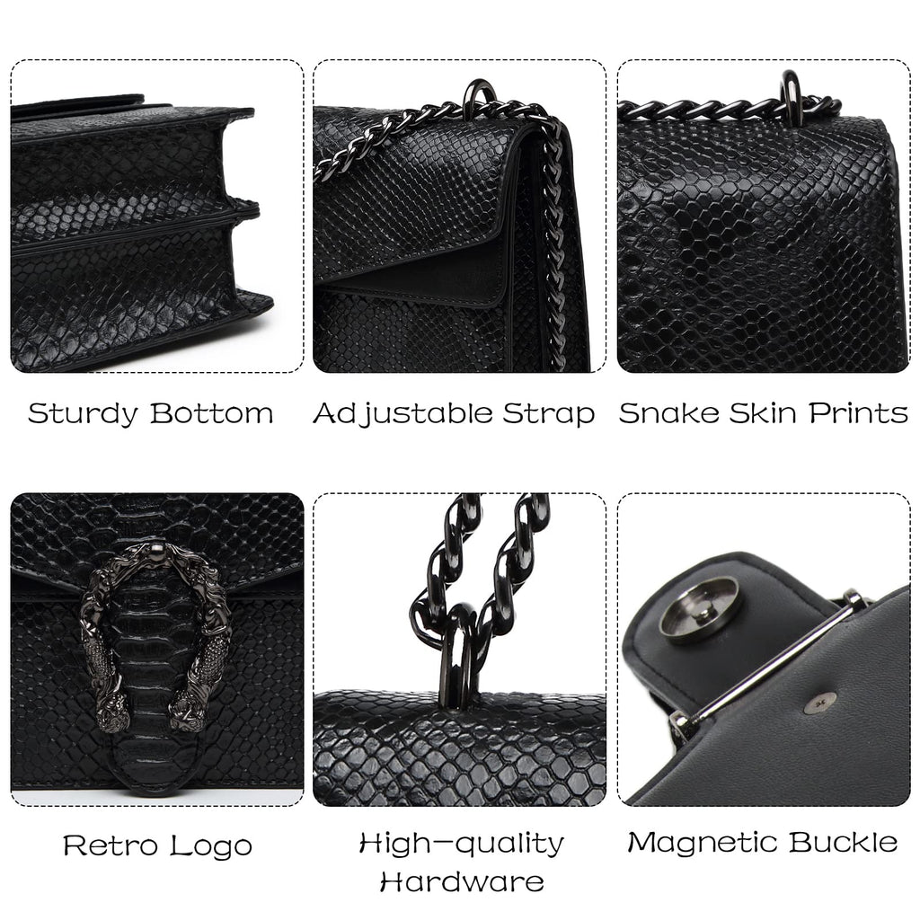Snake Printed Leather Crossbody Bag R331