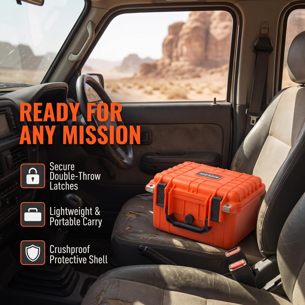Portable IP67 Waterproof Camera Case with Customizable Foam D245