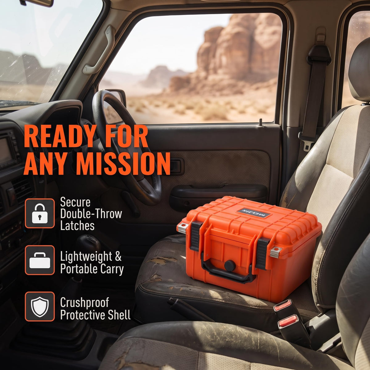 Portable IP67 Waterproof Camera Case with Customizable Foam D245