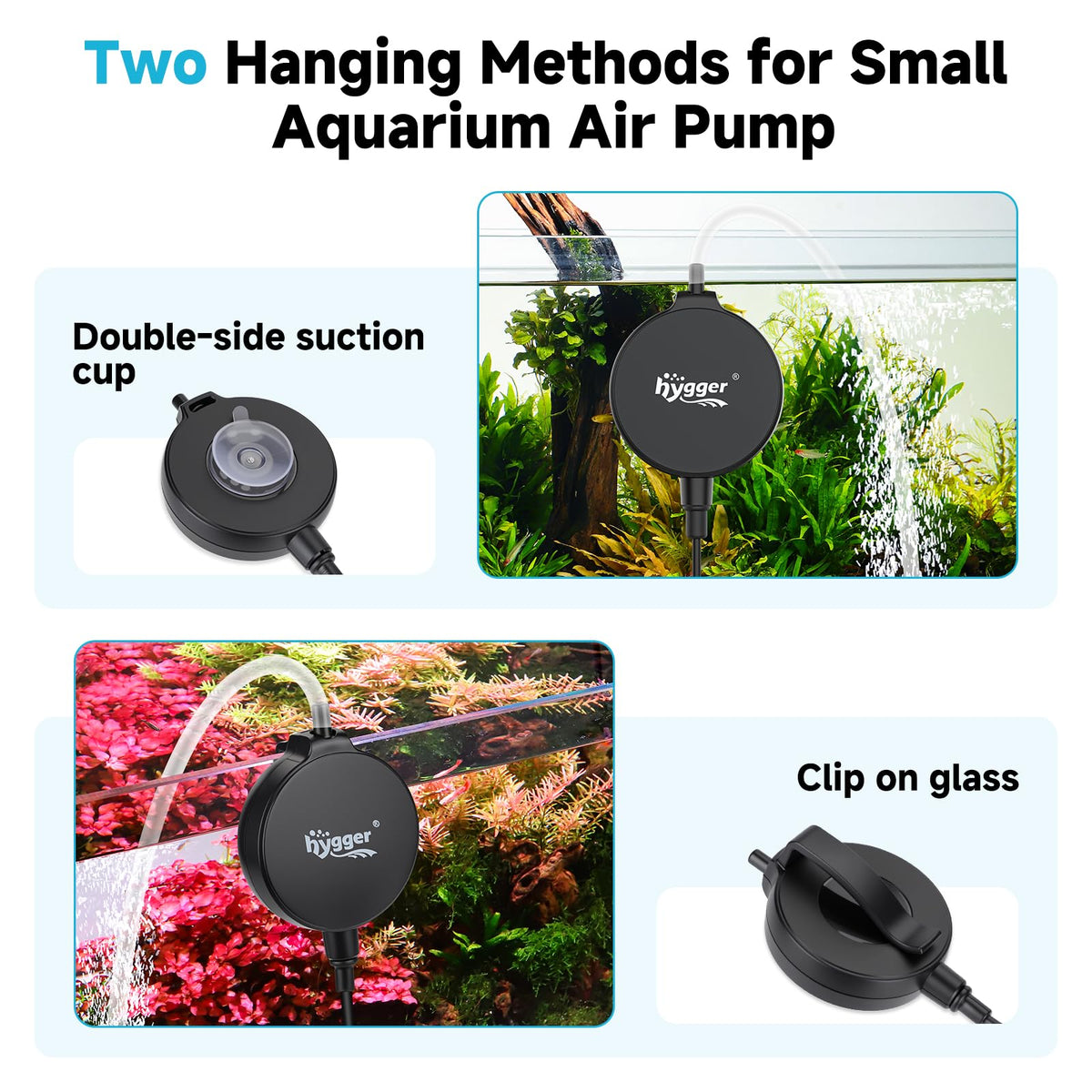 1.5 Watt Mini Aquarium Air Pump with Air Stone Tubing B634