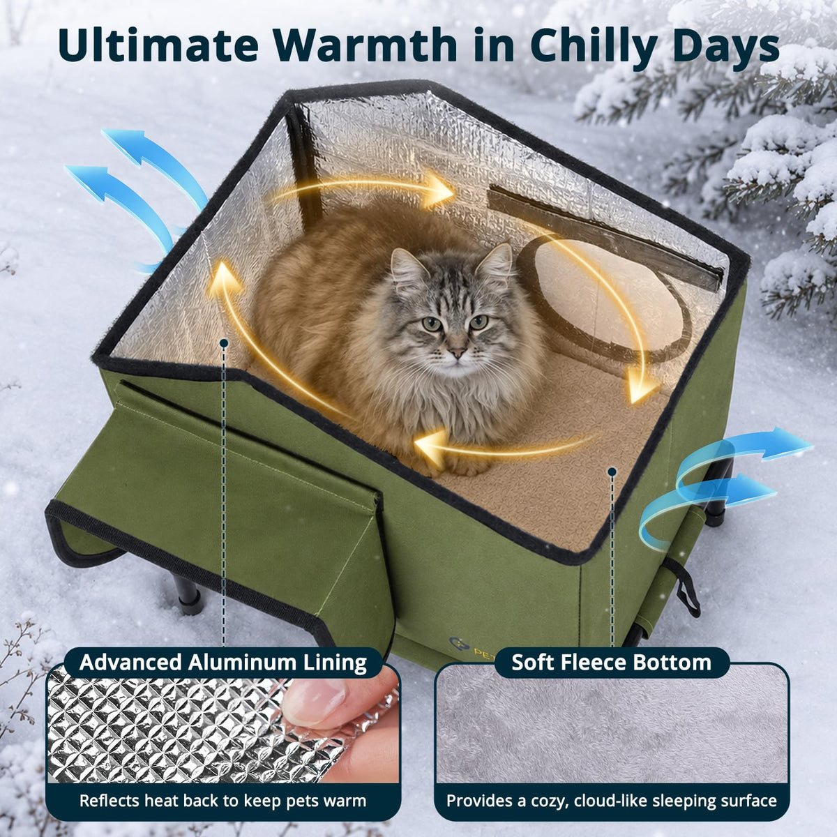 Weatherproof Insulated Outdoor Cat House J493012