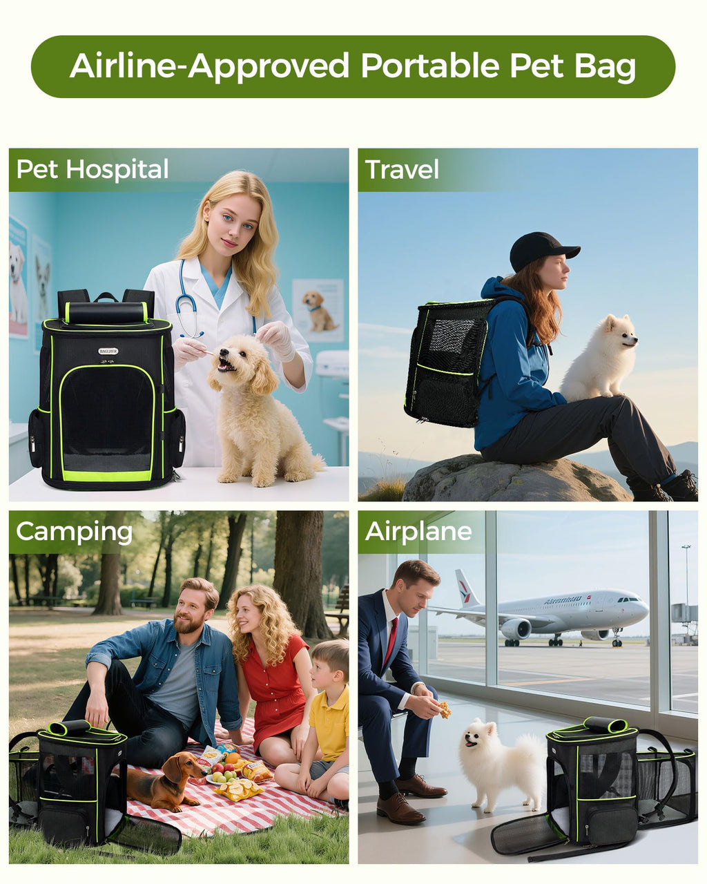 Expandable Cat Carrier Backpack with Breathable Mesh X1686