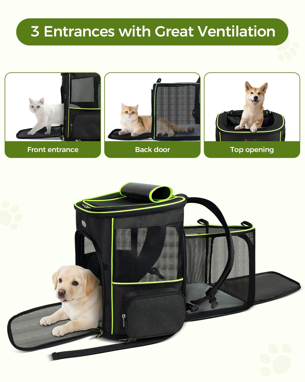 Expandable Cat Carrier Backpack with Breathable Mesh X1686