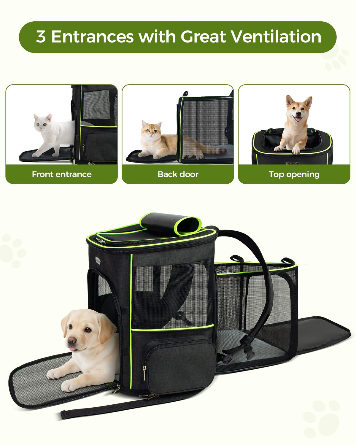 Expandable Cat Carrier Backpack with Breathable Mesh X1686