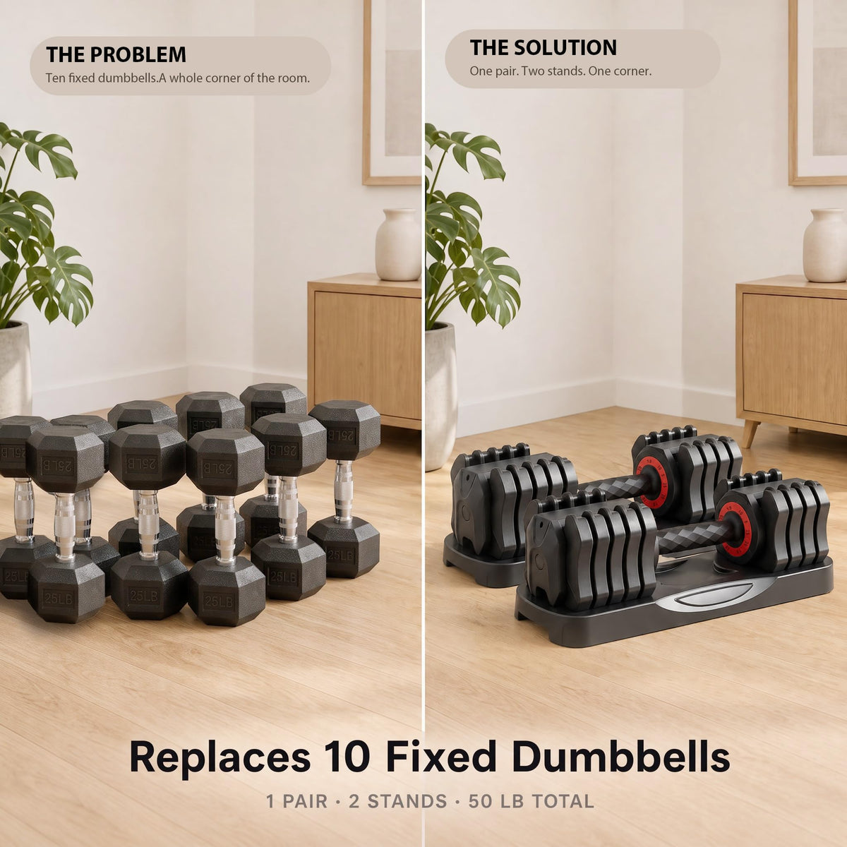 25 lb Adjustable Dumbbell Set U493