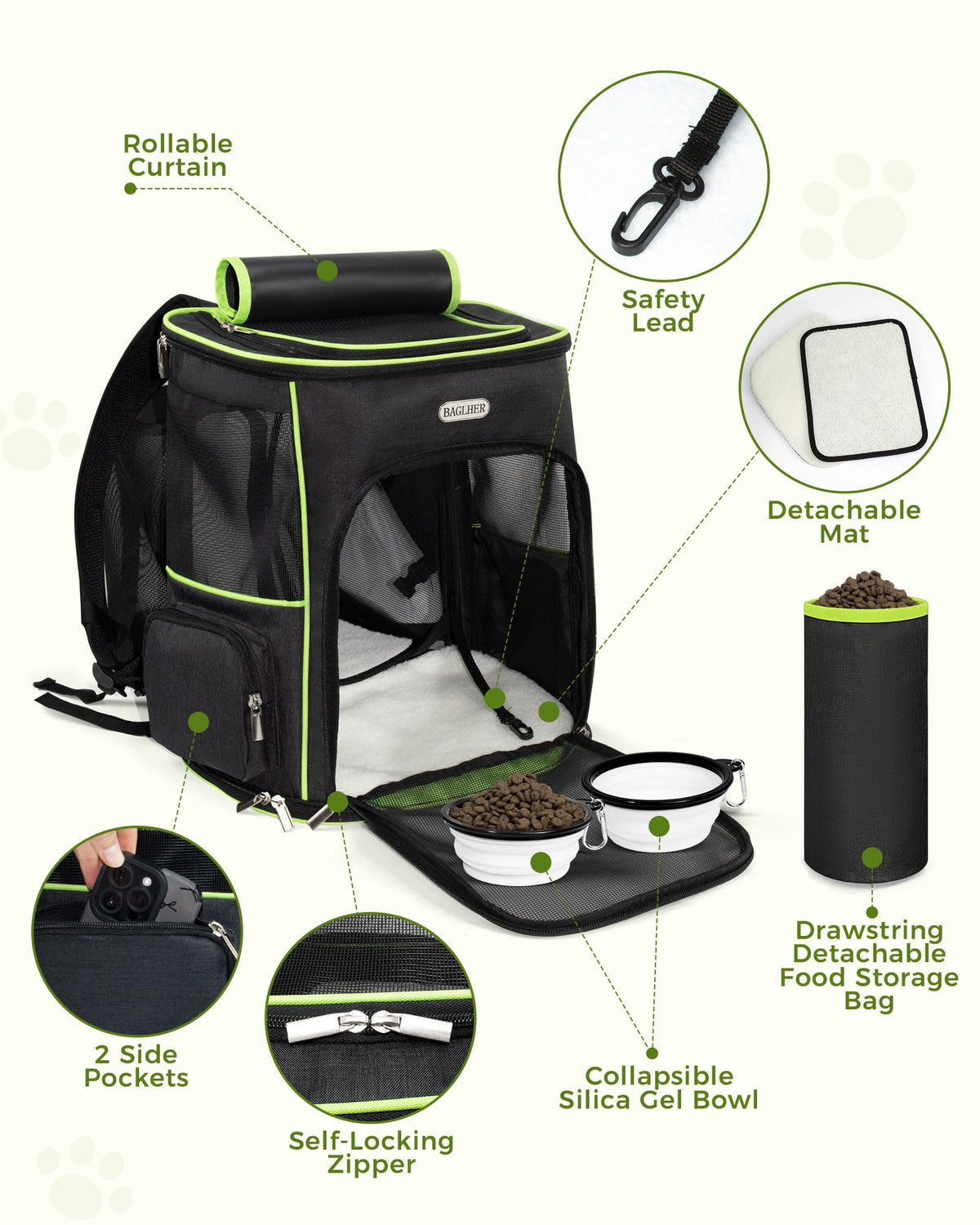 Expandable Cat Carrier Backpack with Breathable Mesh X1686