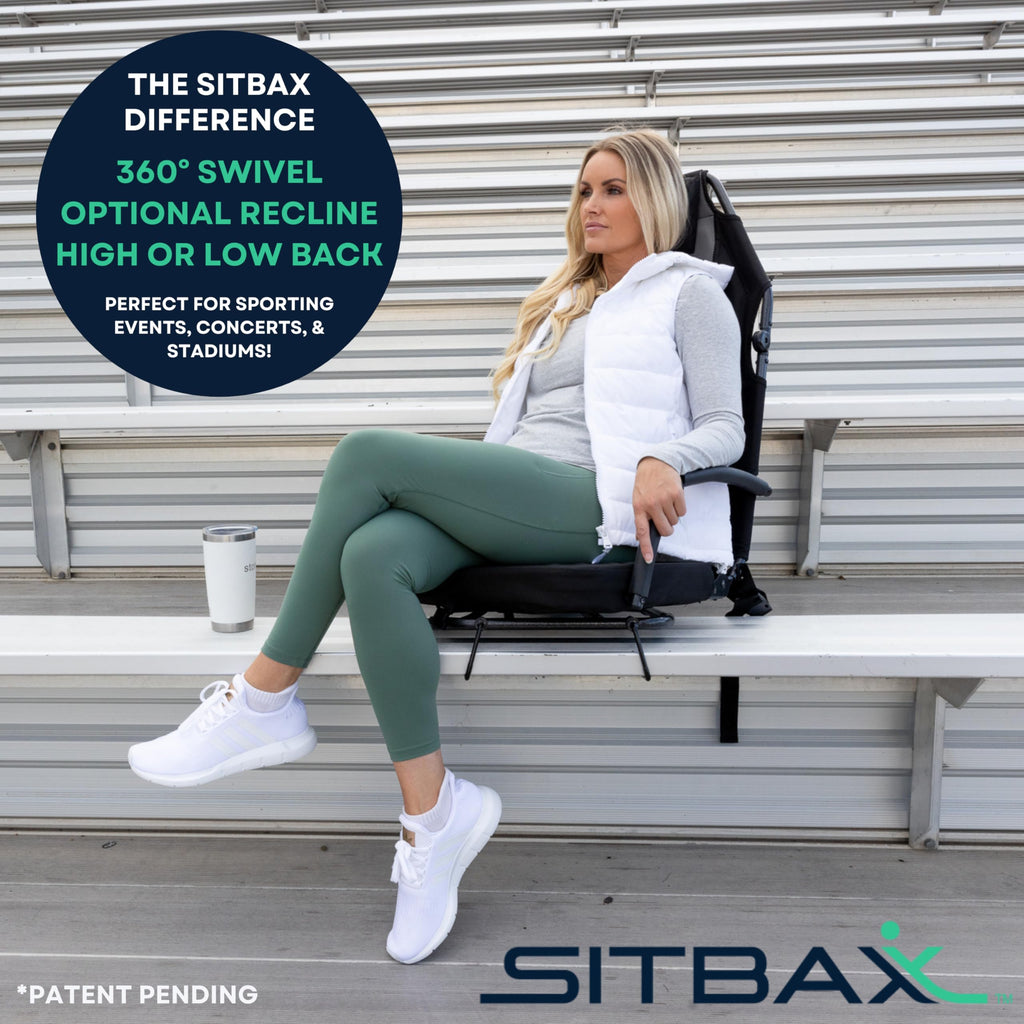 Padded Reclining Stadium Chair with Backpack Straps R595