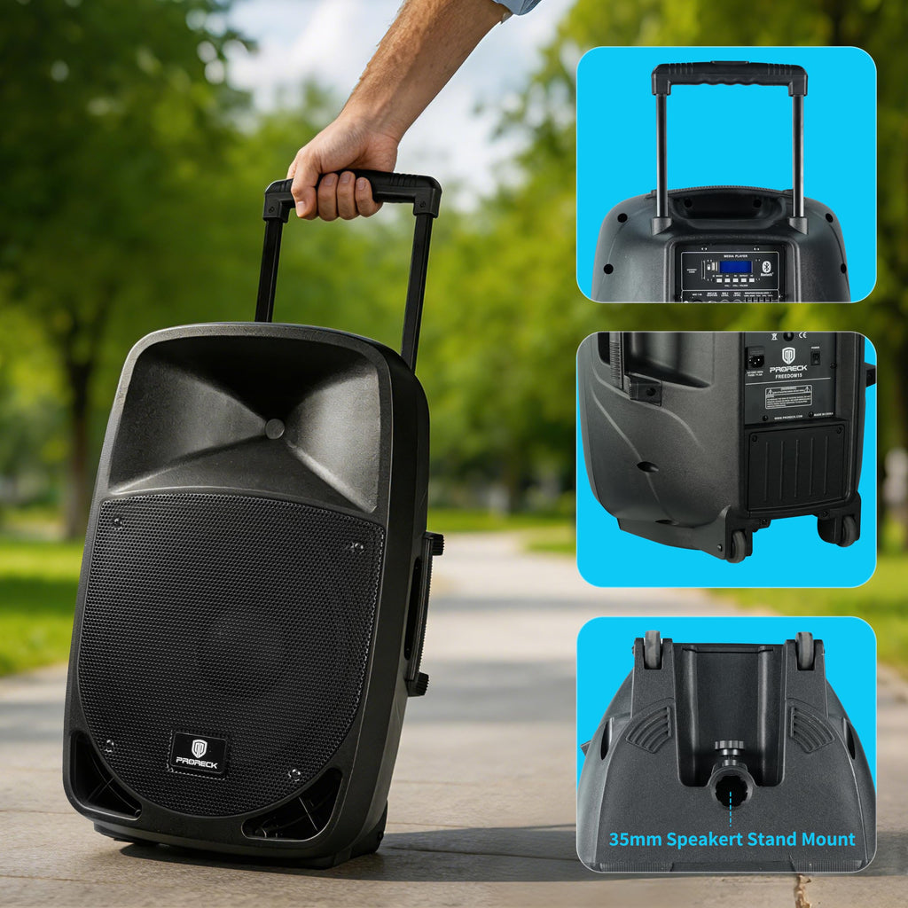 1600W 2-Way Rechargeable Powered PA Speaker System with Bluetooth C249365