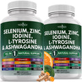 Selenium Zinc Iodine L Tyrosine Ashwagandha Supplement 120 Count T41441