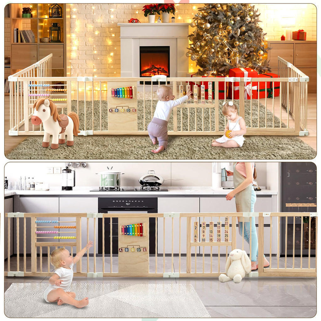 Wooden Playpen with 3 Learning Toys Z17997