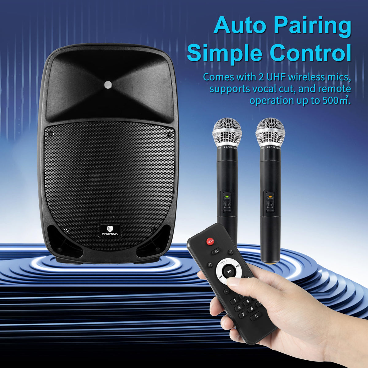 1600W 2-Way Rechargeable Powered PA Speaker System with Bluetooth C249365