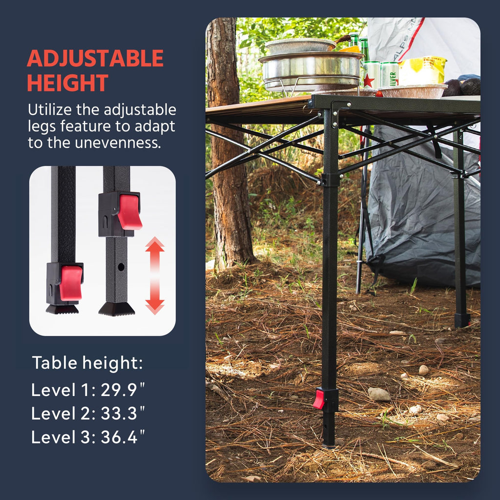 Large Adjustable Height Aluminum Camping Table R611738