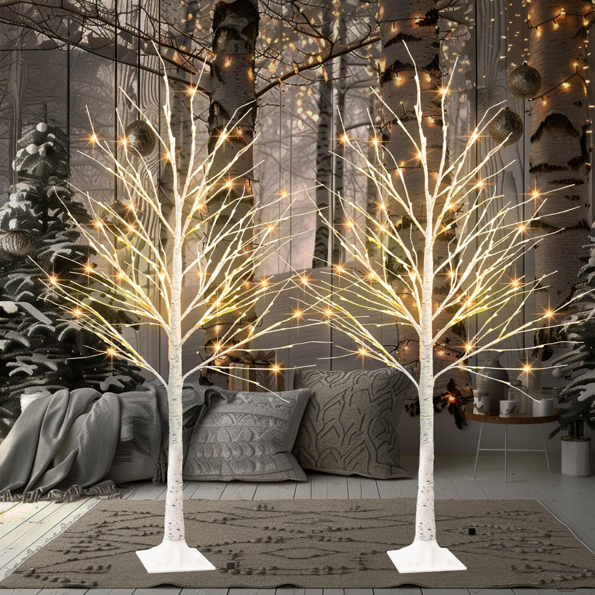 6 FT Pre-lit Artificial Christmas Tree Warm White A7413