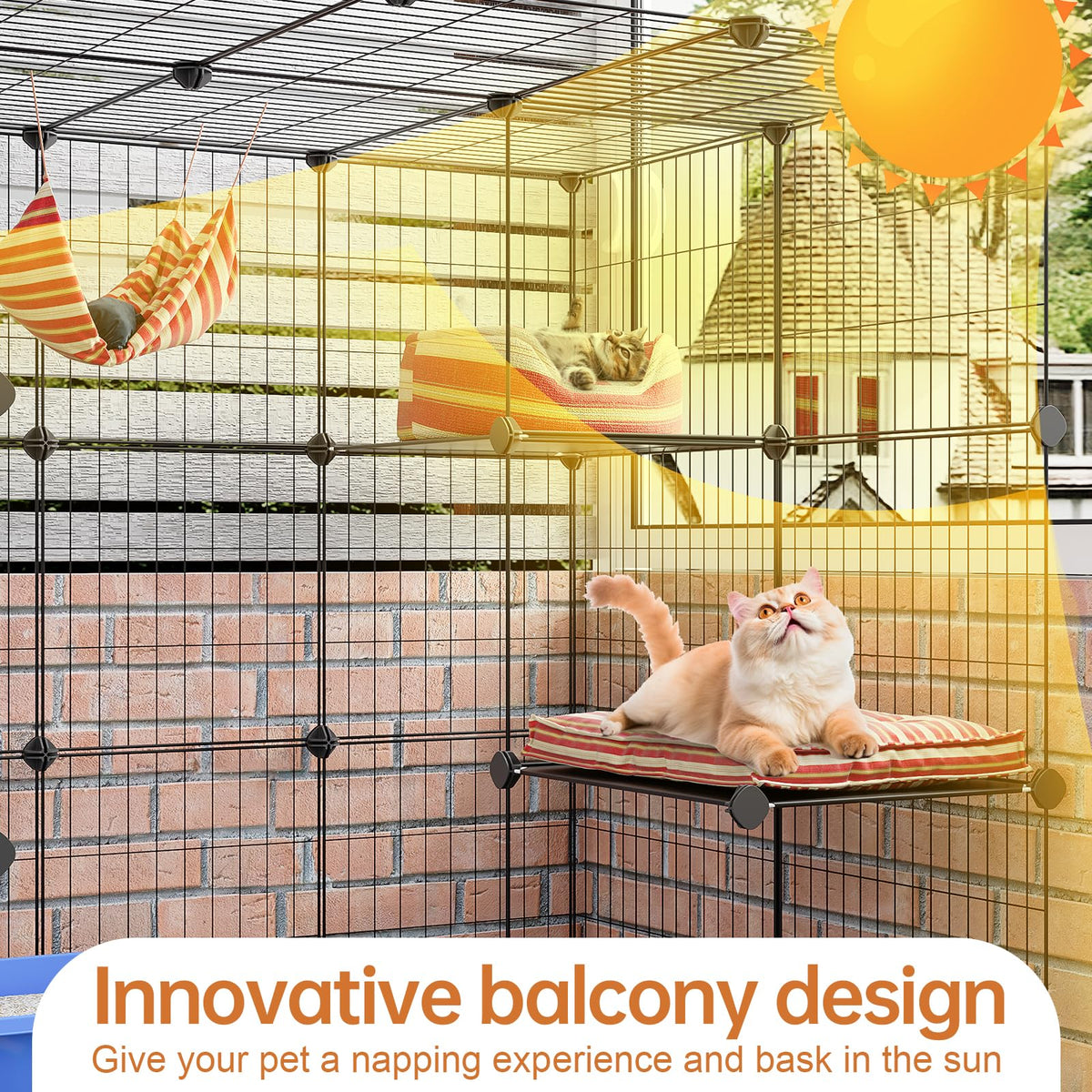 3-Tier Detachable Metal Wire Cat Cage Playpen Z2298