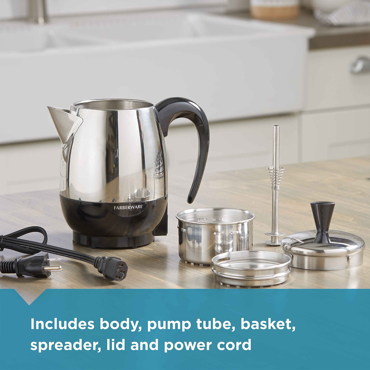4-Cup Stainless Steel Coffee Percolator U441778