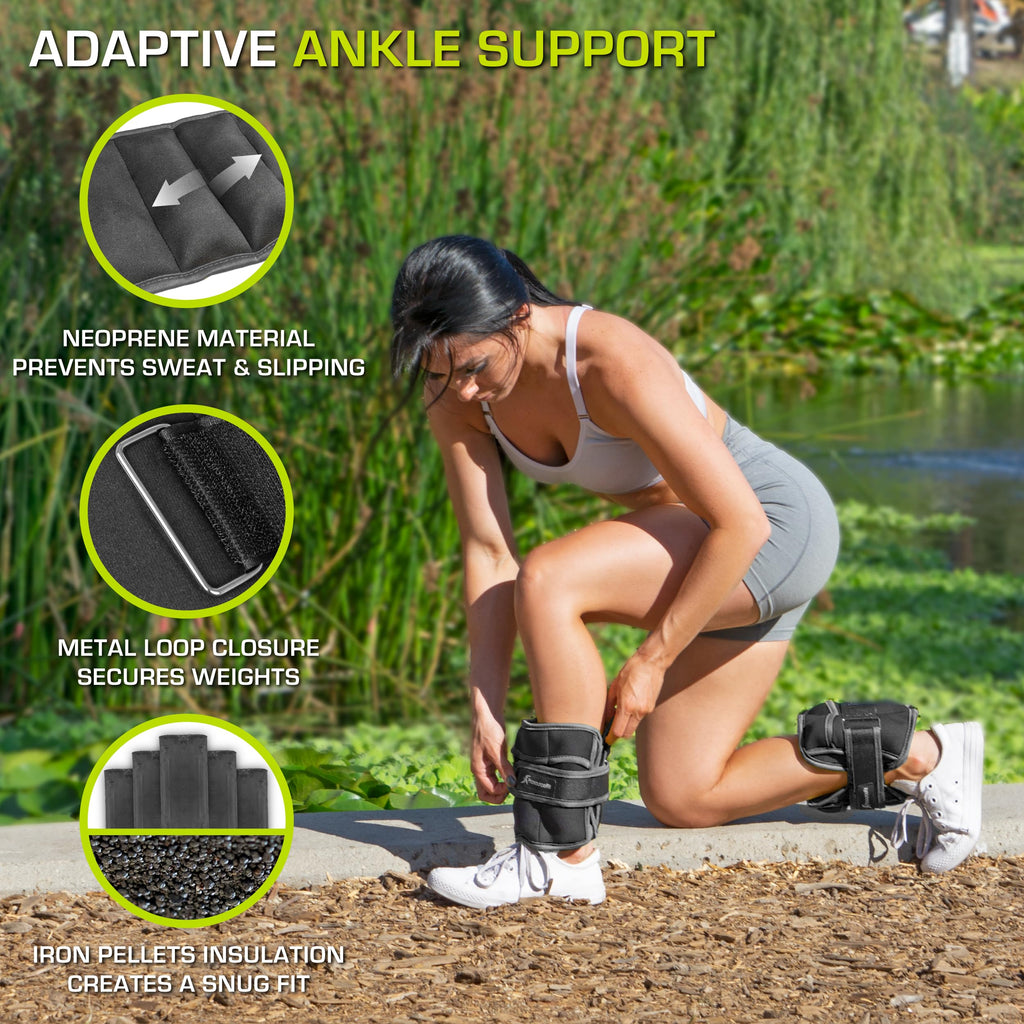 Ankle Wrist Arm Leg Weights Set of 2 Adjustable Strap L58889