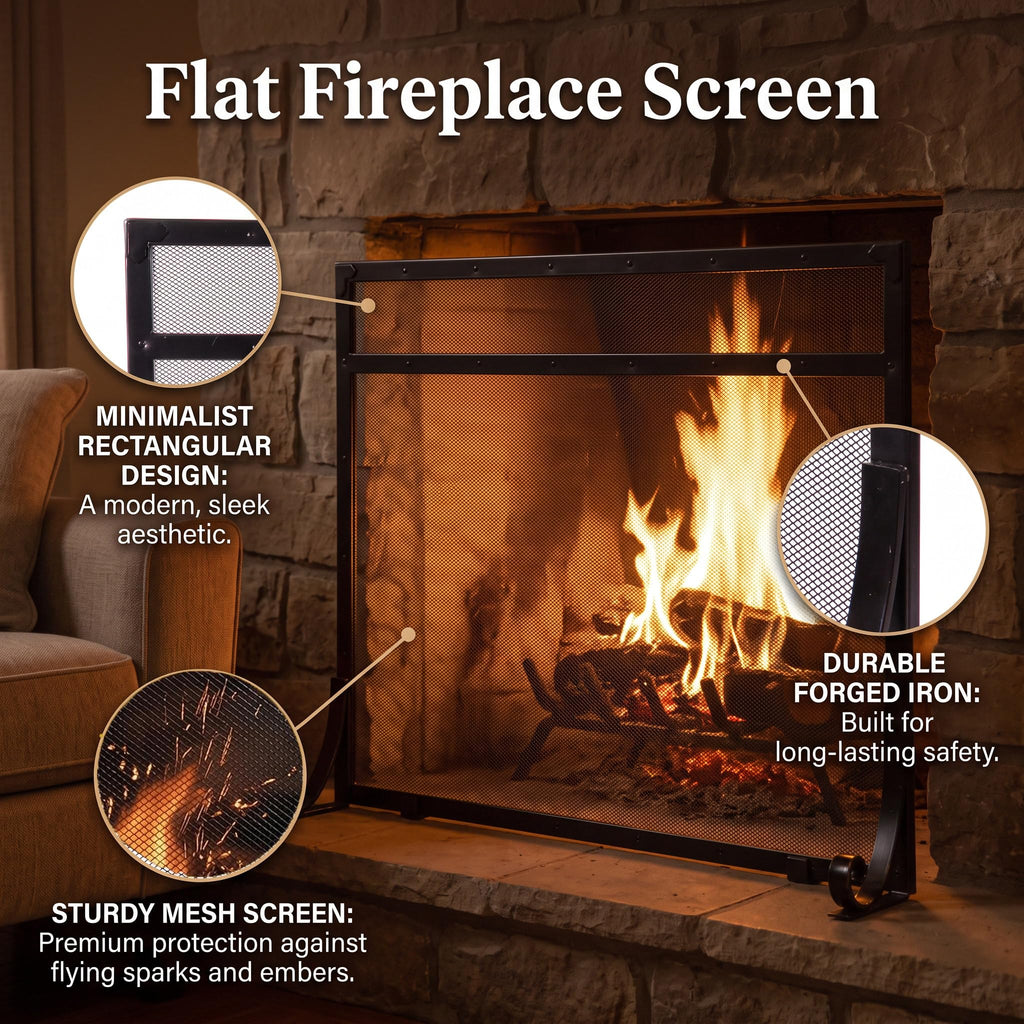 Black Metal Fireplace Screen K19270