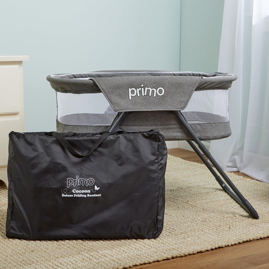 Lightweight Folding Travel Bassinet with Mesh Canopy and Carrying Tote Bag J81615